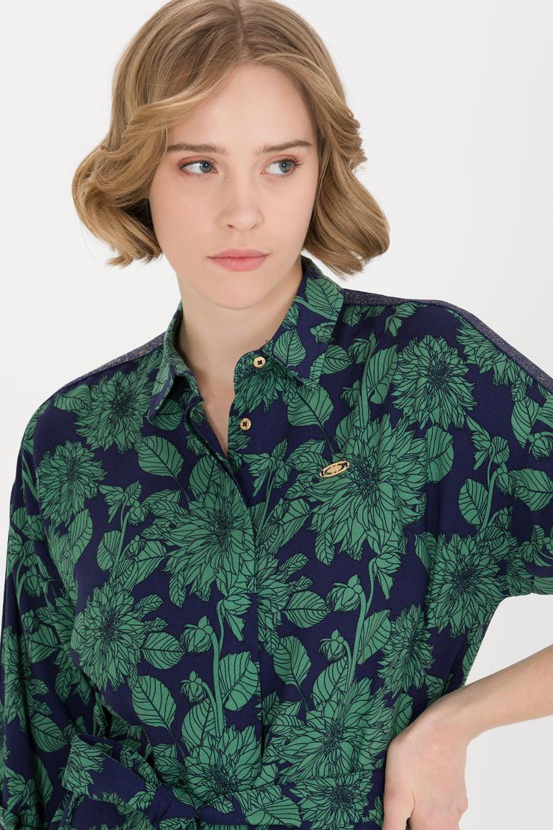 Kadın Lacivert Dokuma Elbise - 50254776013