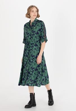 Kadın Lacivert Dokuma Elbise - 50254776013