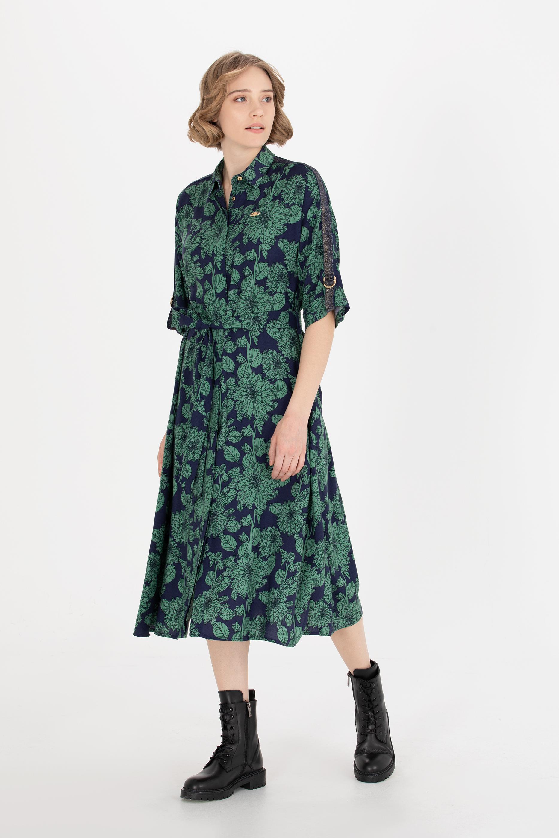 Kadın Lacivert Dokuma Elbise