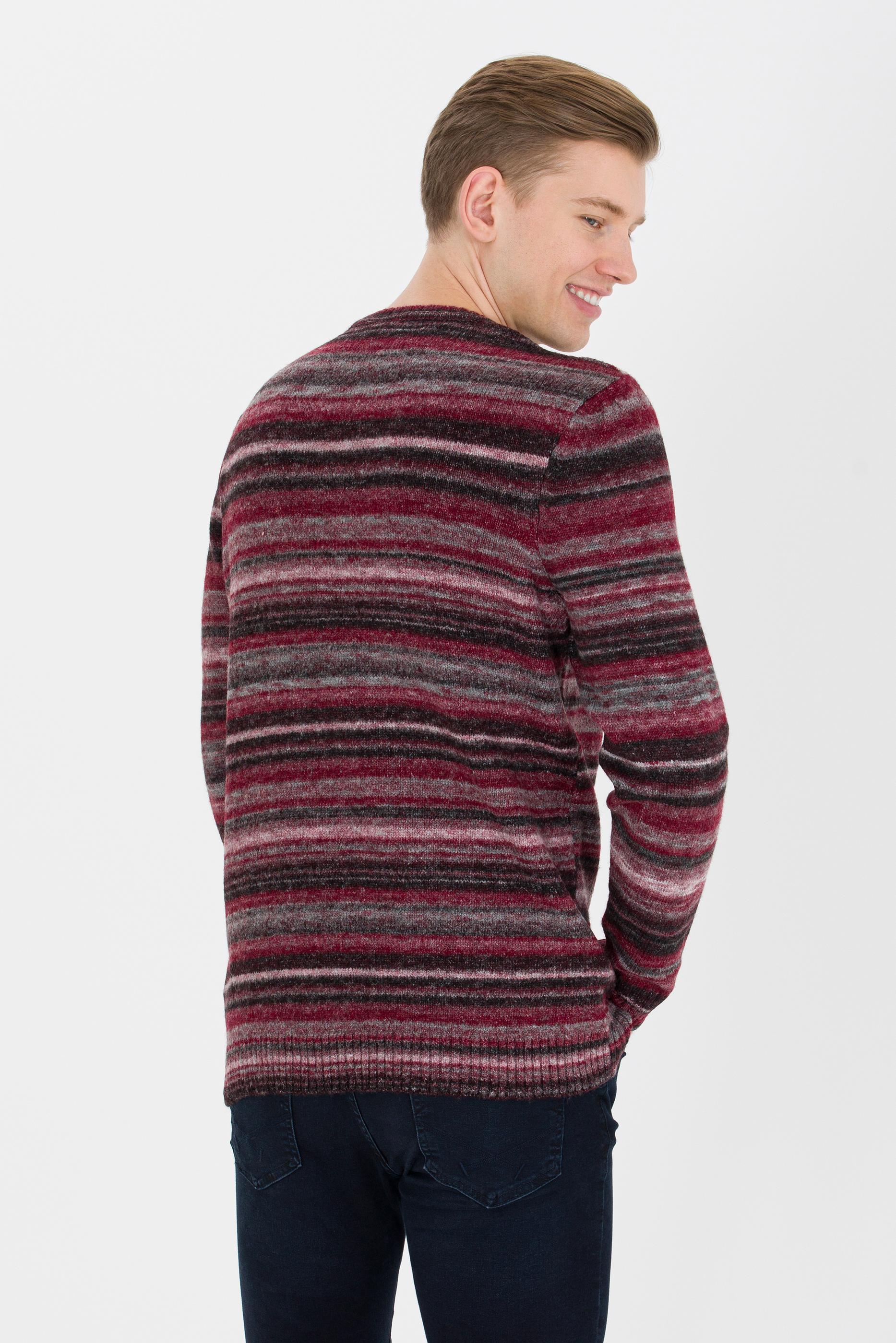 Erkek Vişne Bisiklet Yaka Triko Kazak