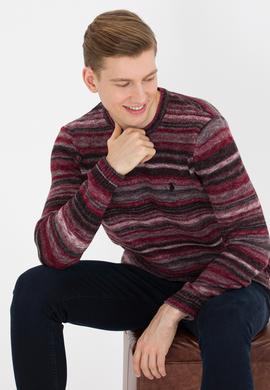 Erkek Vişne Bisiklet Yaka Triko Kazak - 50256682008