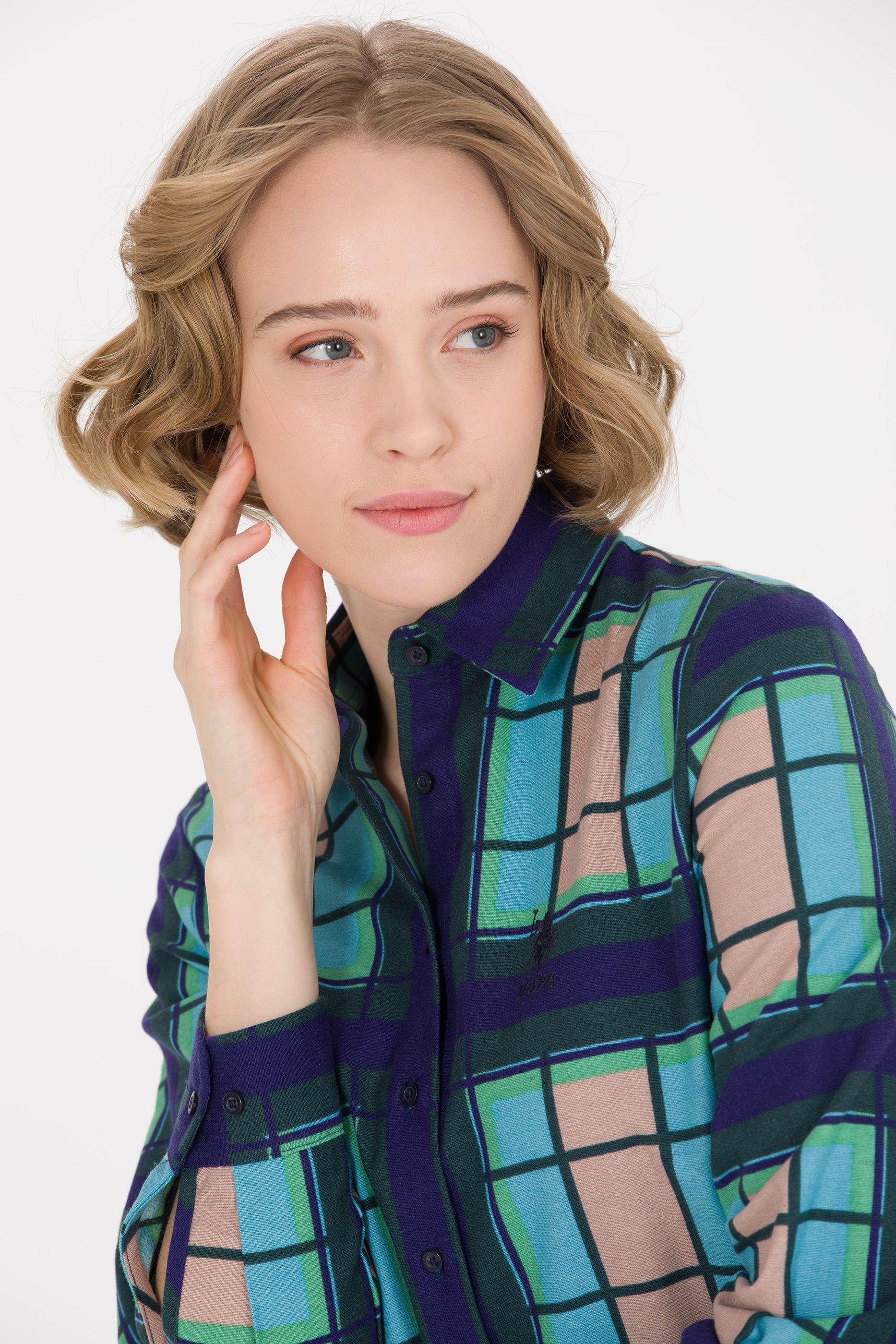 Kadın Yeşil Uzun Kollu Gömlek