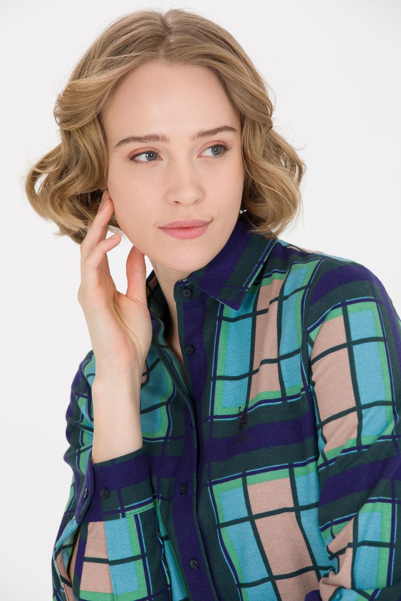 Kadın Yeşil Uzun Kollu Gömlek - 50253327006