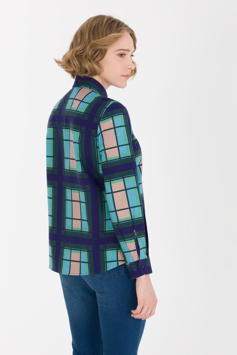 Kadın Yeşil Uzun Kollu Gömlek - 50253327006