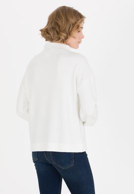 Kadın Ekru Dik Yaka Sweatshirt - 50254465036