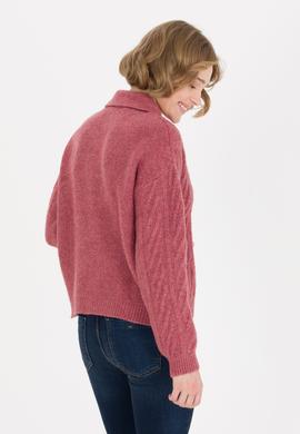 Kadın Pembe V Yaka Kazak - 50256636021