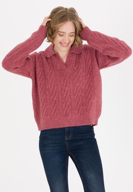 Kadın Pembe V Yaka Kazak - 50256636021