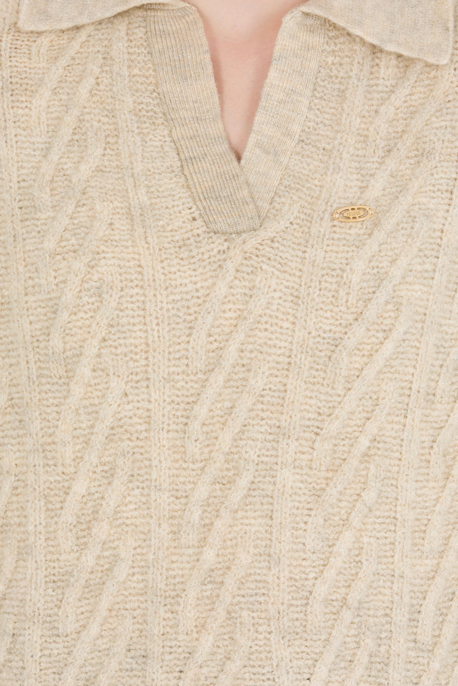 Kadın Taş Melanj V Yaka Kazak