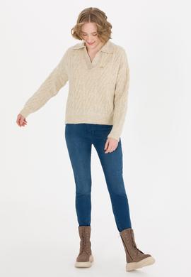 Kadın Taş Melanj V Yaka Kazak - 50256636031