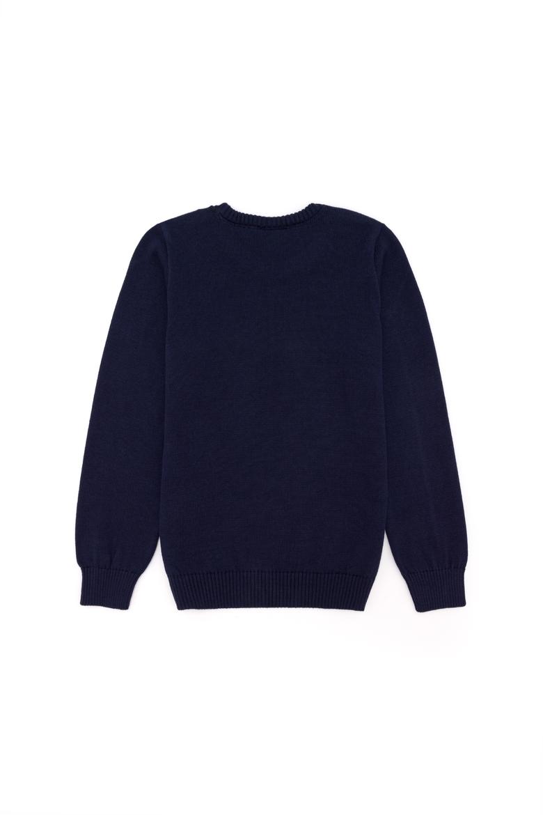 Erkek Çocuk Lacivert Bisiklet Yaka Triko Kazak - 50260600013