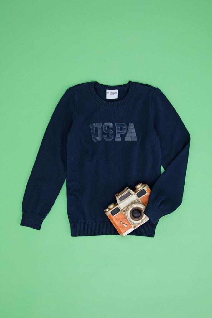 Erkek Çocuk Lacivert Bisiklet Yaka Triko Kazak