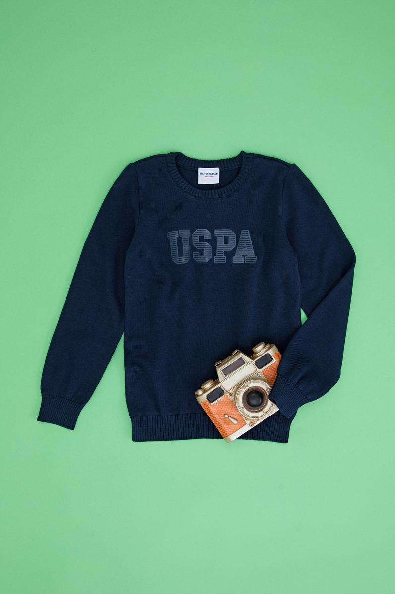 Erkek Çocuk Lacivert Bisiklet Yaka Triko Kazak