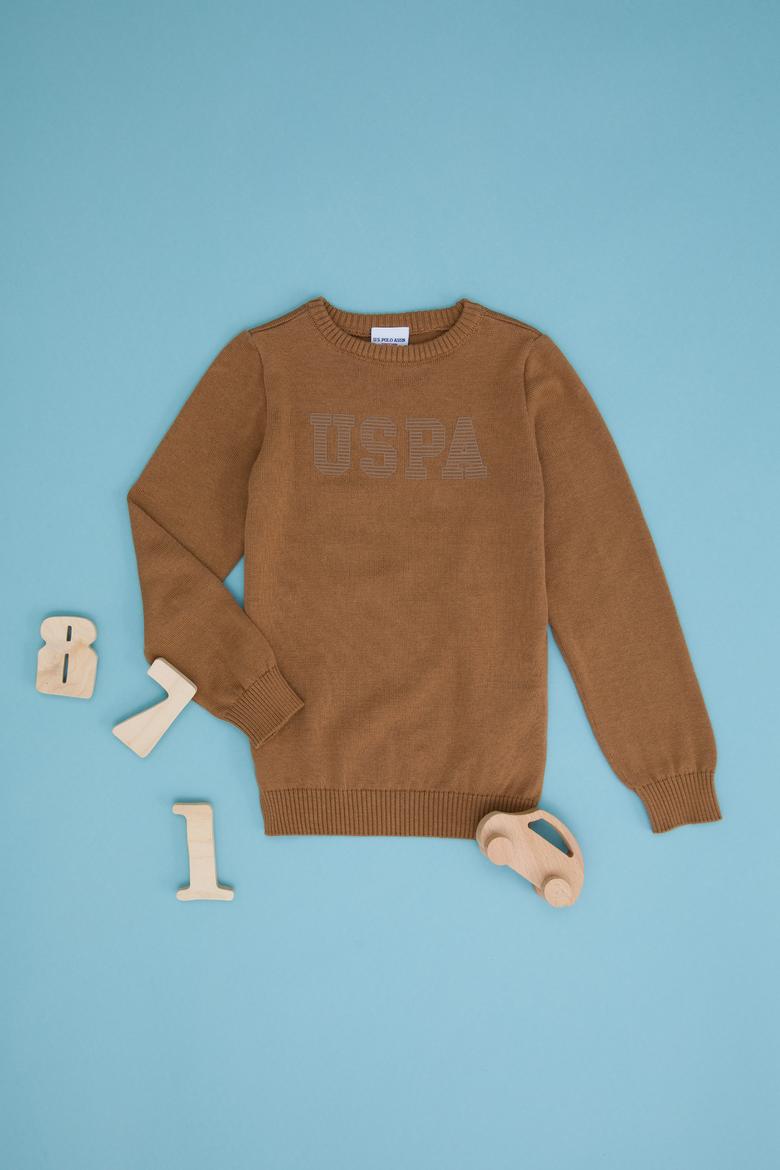 Erkek Çocuk Taba Bisiklet Yaka Triko Kazak