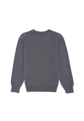 Erkek Çocuk Gri Melanj Bisiklet Yaka Triko Kazak - 50260600045