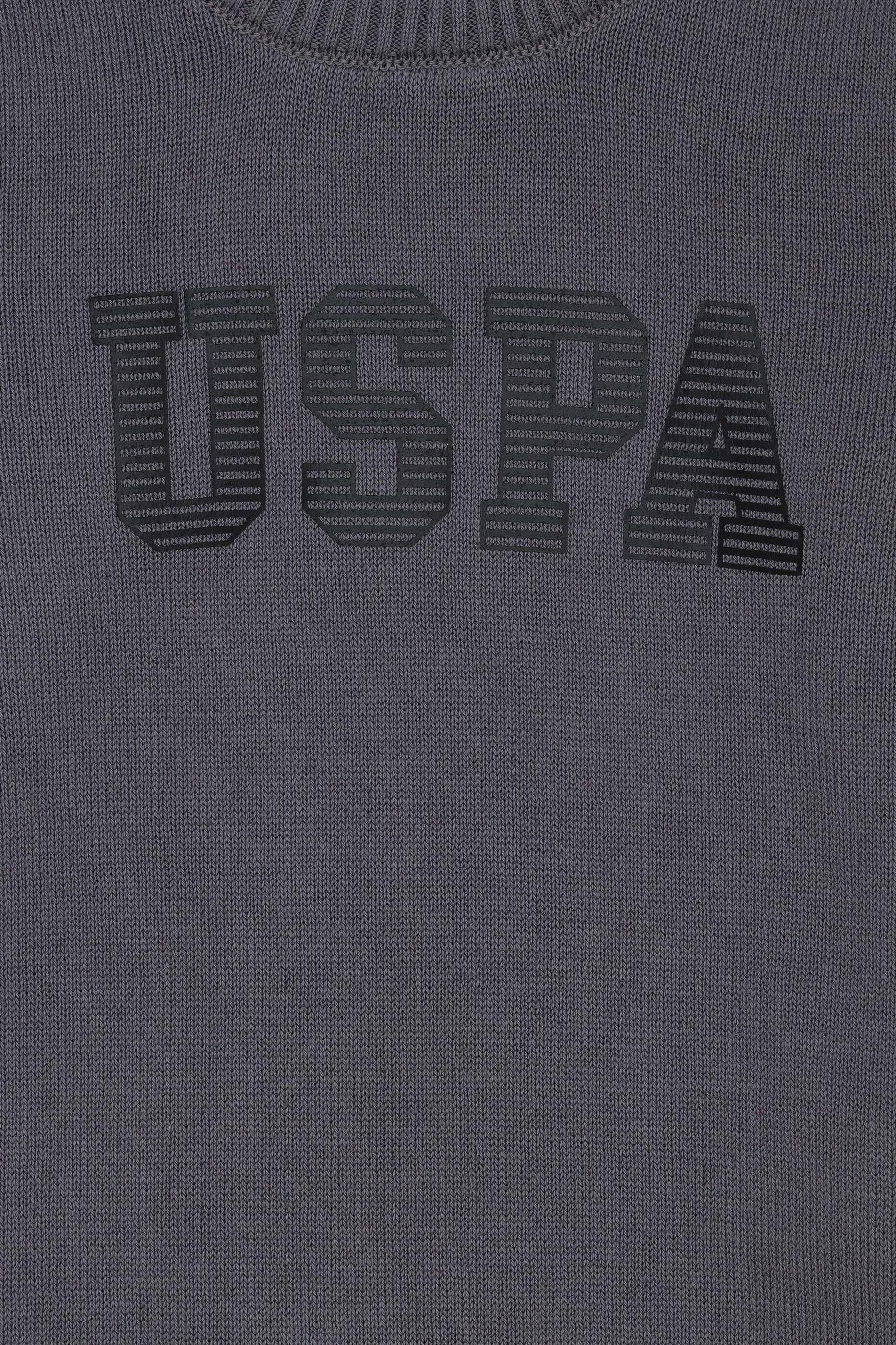 Erkek Çocuk Gri Melanj Bisiklet Yaka Triko Kazak