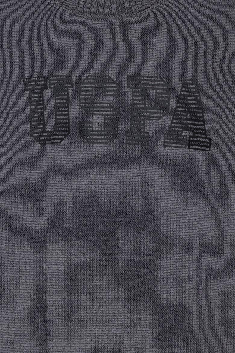 Erkek Çocuk Gri Melanj Bisiklet Yaka Triko Kazak - 50260600045