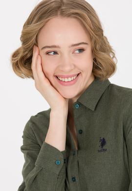 Kadın Yeşil Uzun Kollu Gömlek - 50262277010