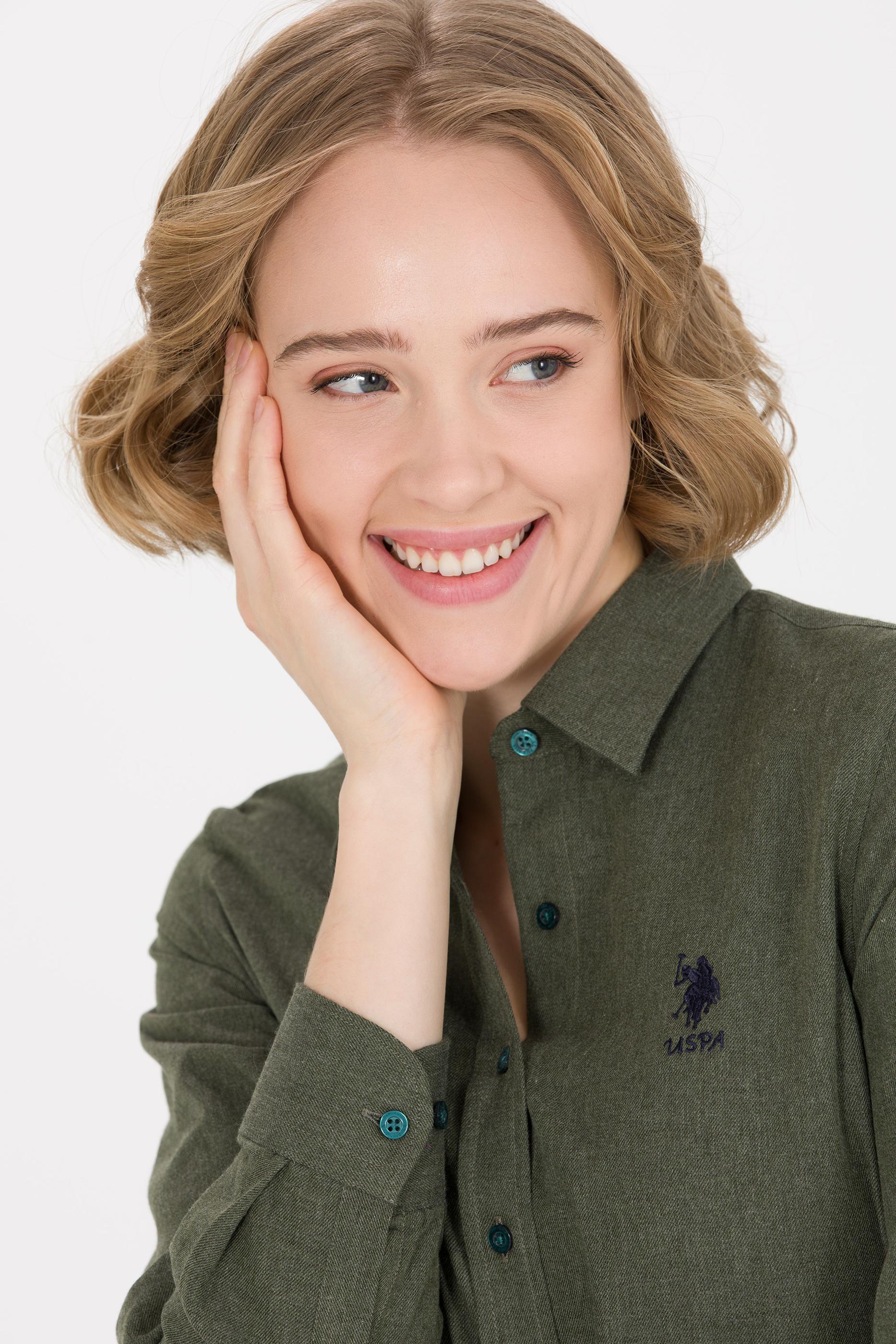 Kadın Yeşil Uzun Kollu Gömlek