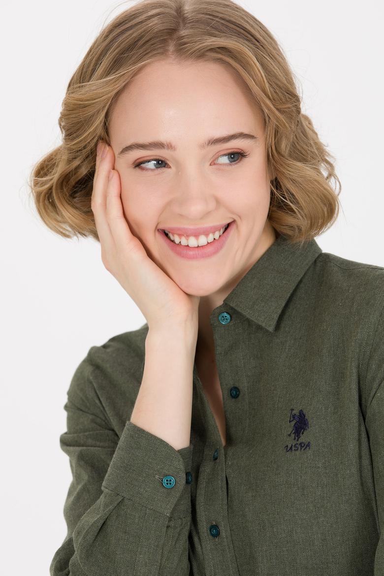 Kadın Yeşil Uzun Kollu Gömlek - 50262277010