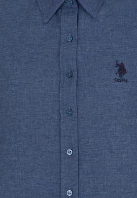 Kadın İndigo Uzun Kollu Gömlek - 50262277021