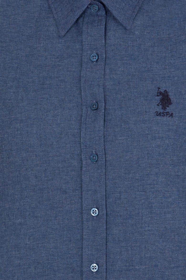 Kadın İndigo Uzun Kollu Gömlek - 50262277021