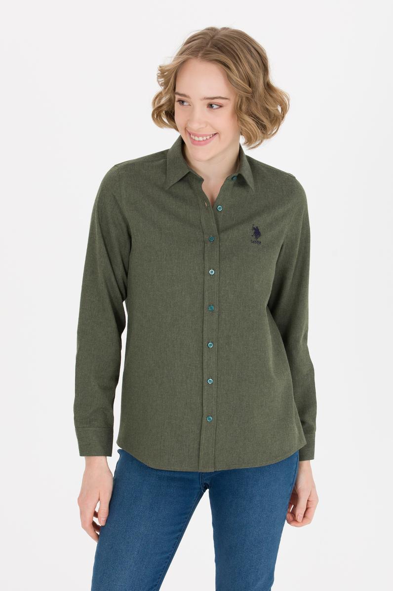 Kadın Yeşil Uzun Kollu Gömlek