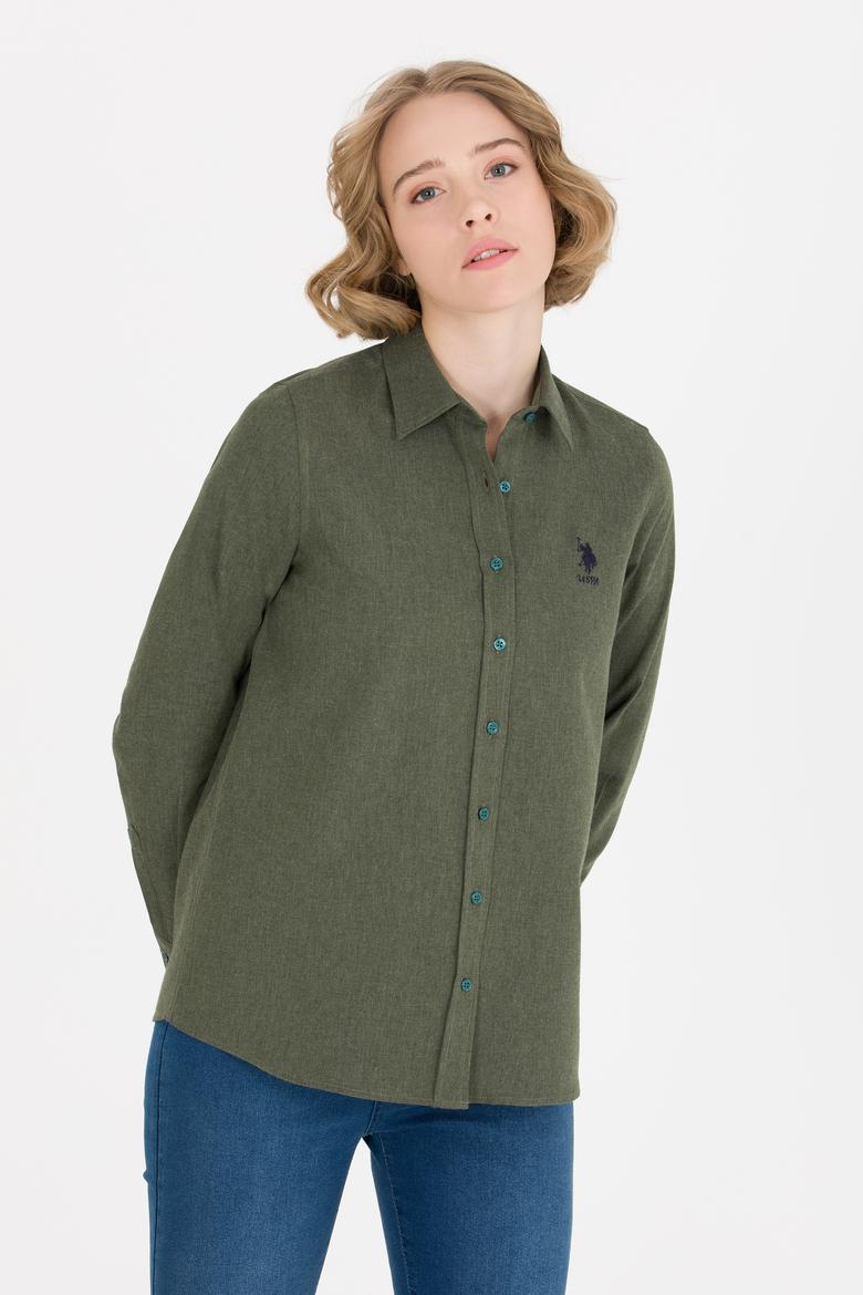 Kadın Yeşil Uzun Kollu Gömlek - 50262277010