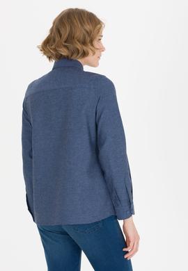 Kadın İndigo Uzun Kollu Gömlek - 50262277021