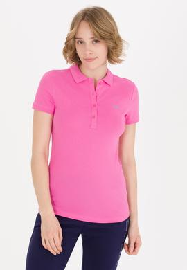 Kadın Pembe Basic Polo Yaka Tişört - 50266348017