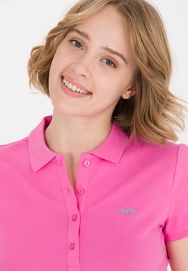 Kadın Pembe Basic Polo Yaka Tişört - 50266348017
