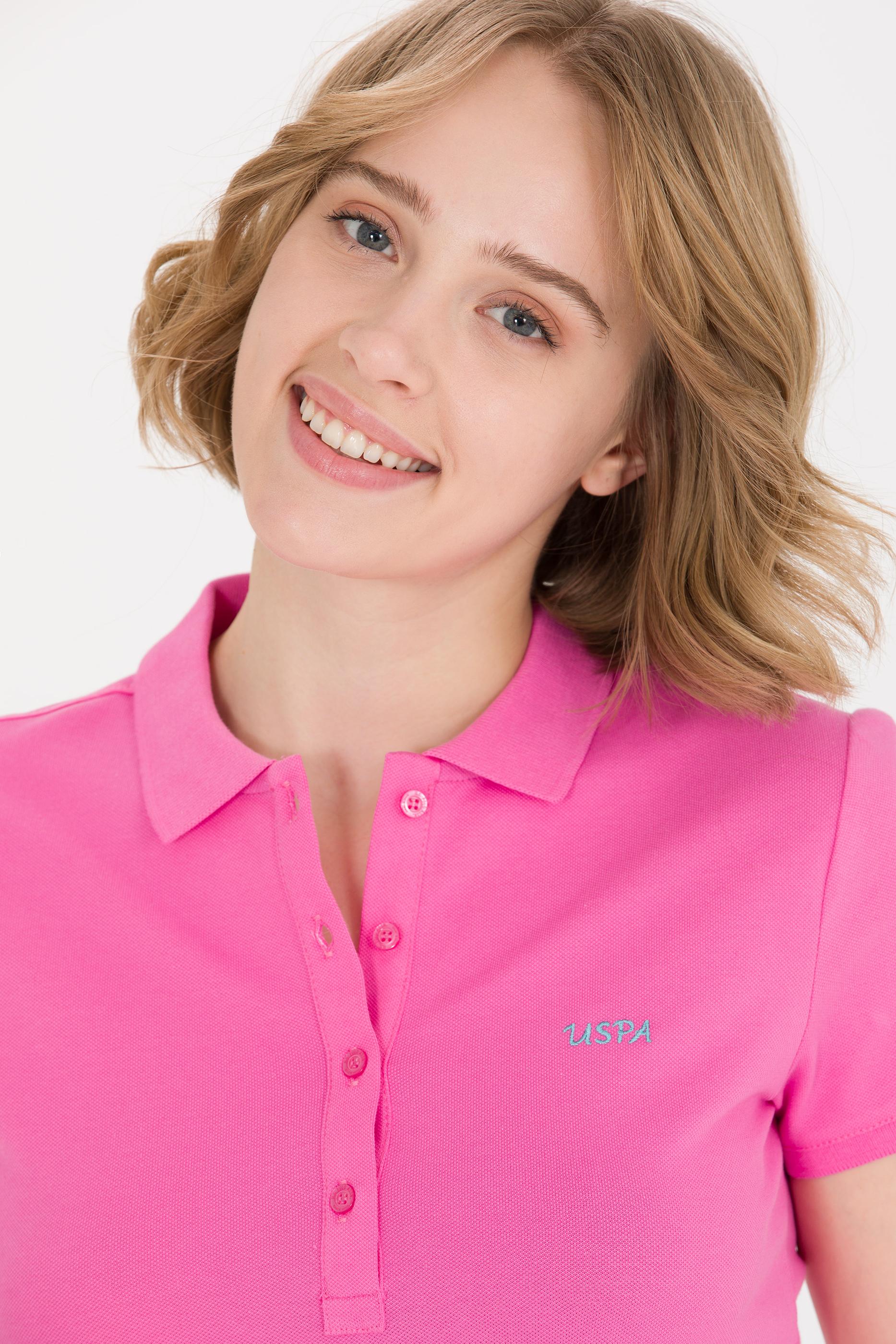 Kadın Pembe Basic Polo Yaka Tişört