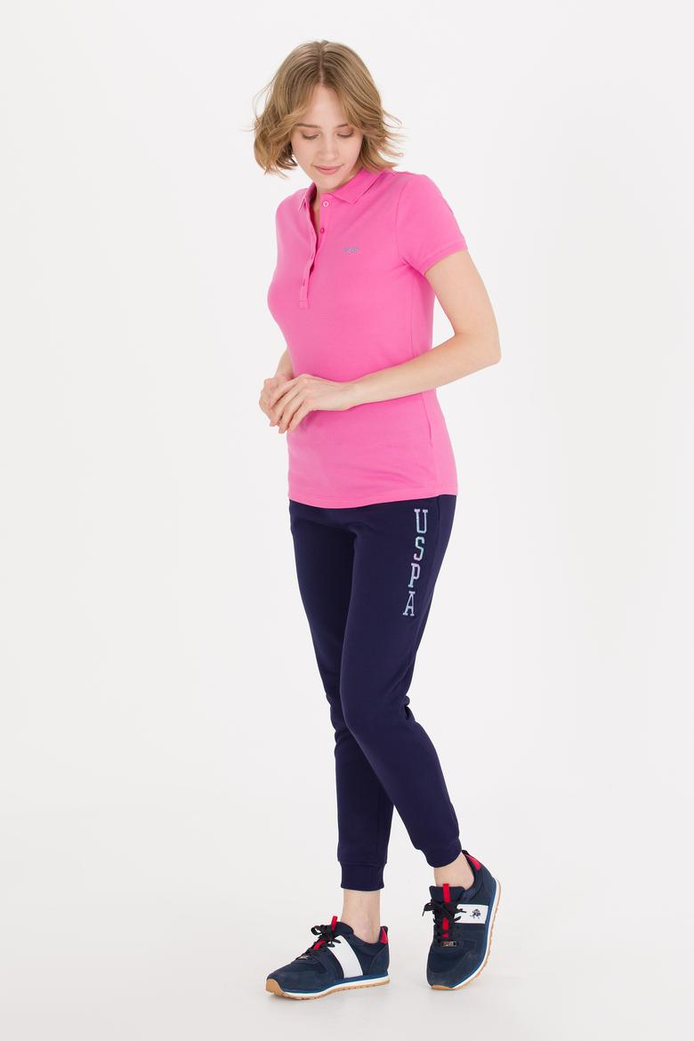 Kadın Pembe Basic Polo Yaka Tişört - 50266348017