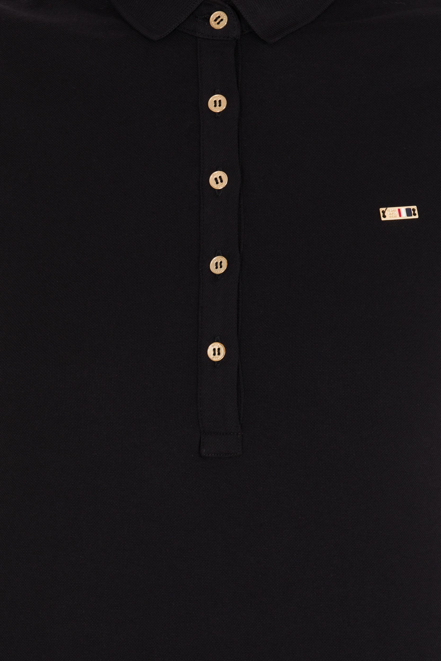 Kadın Siyah Polo Yaka Örme Elbise