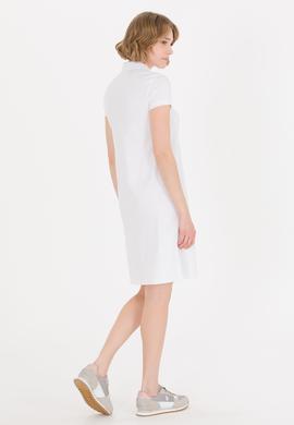 Kadın Beyaz Polo Yaka Örme Elbise - 50269546012