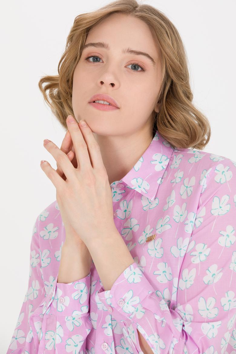 Kadın Manolya Uzun Kollu Gömlek