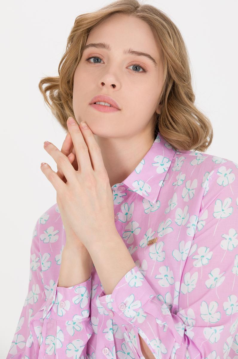 Kadın Manolya Uzun Kollu Gömlek