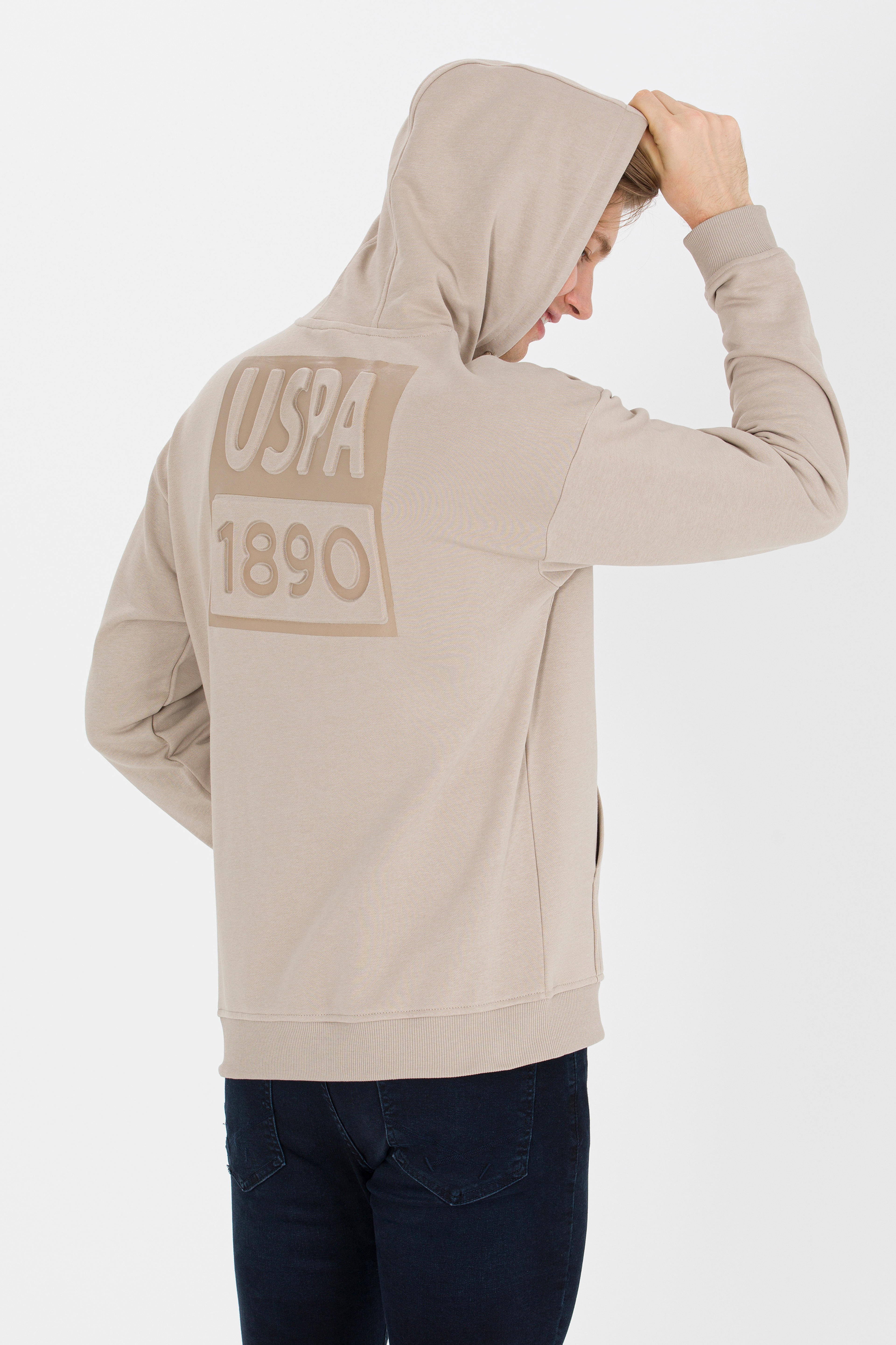 Erkek Taş Kapüşonlu Sweatshirt