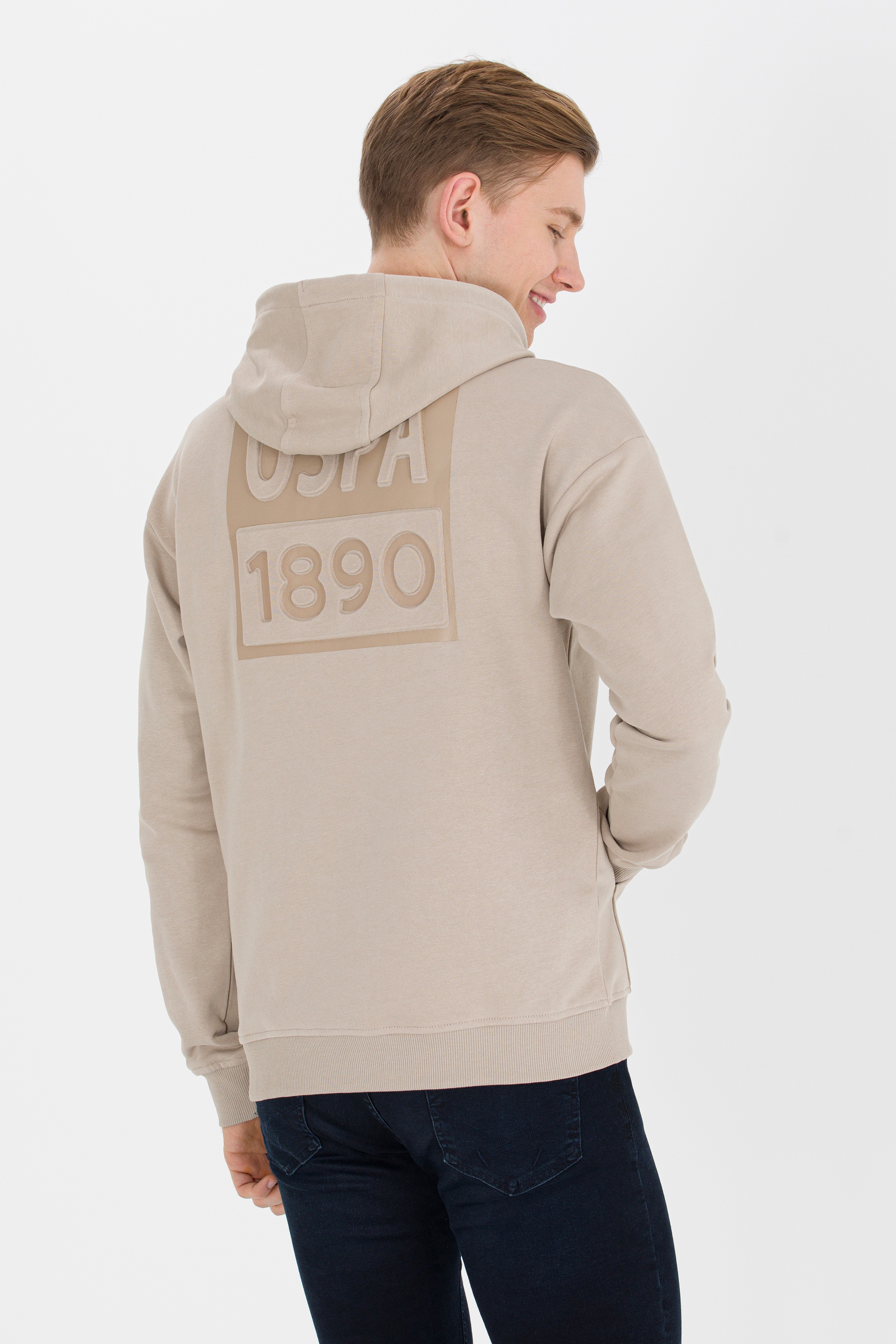 Erkek Taş Kapüşonlu Sweatshirt