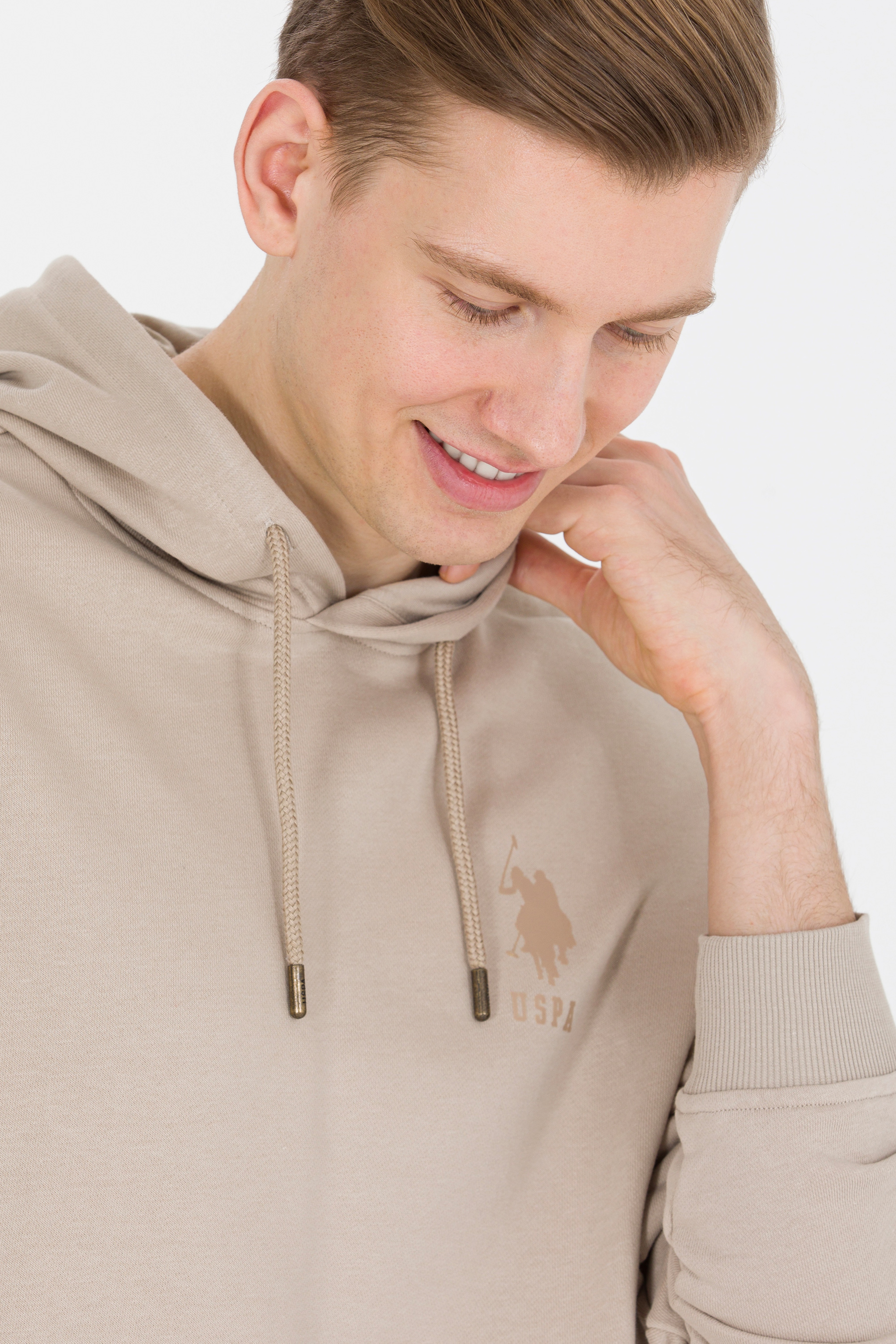 Erkek Taş Kapüşonlu Sweatshirt - Image 2