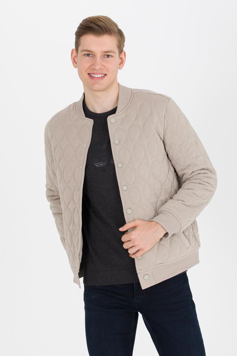 Erkek Taş Dik Yaka Örme Hırka - 50254563007