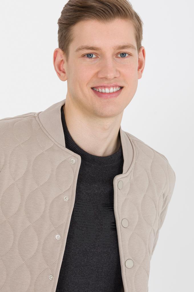 Erkek Taş Dik Yaka Örme Hırka