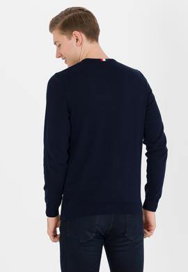 Erkek Lacivert Bisiklet Yaka Triko Kazak - 50258145006