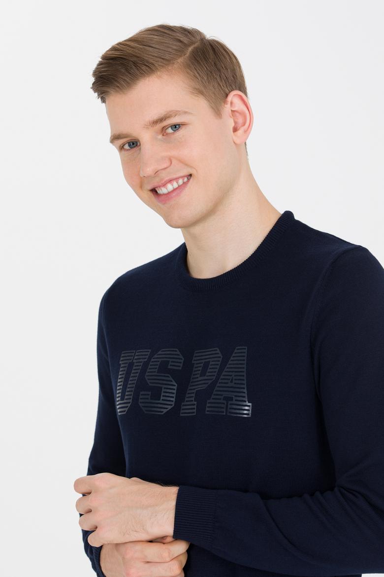 Erkek Lacivert Bisiklet Yaka Triko Kazak - 50258145006