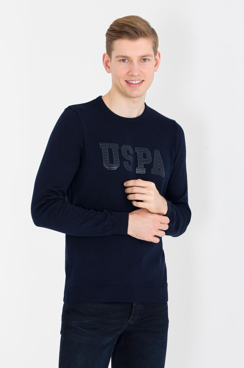 Erkek Lacivert Bisiklet Yaka Triko Kazak