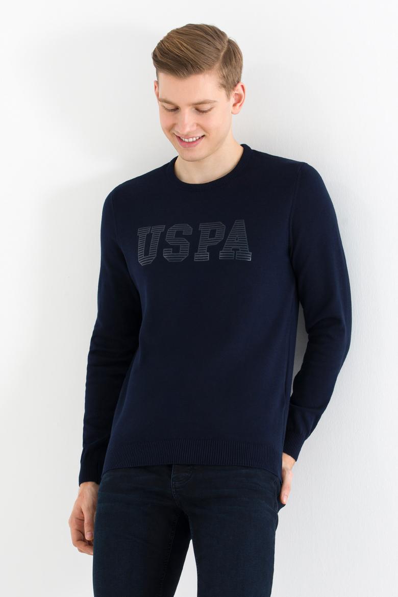 Erkek Lacivert Bisiklet Yaka Triko Kazak - 50258145006