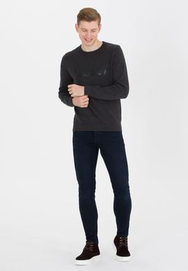 Erkek Antrasit Melanj Bisiklet Yaka Triko Kazak - 50258145018