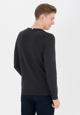 Erkek Antrasit Melanj Bisiklet Yaka Triko Kazak - 50258145018