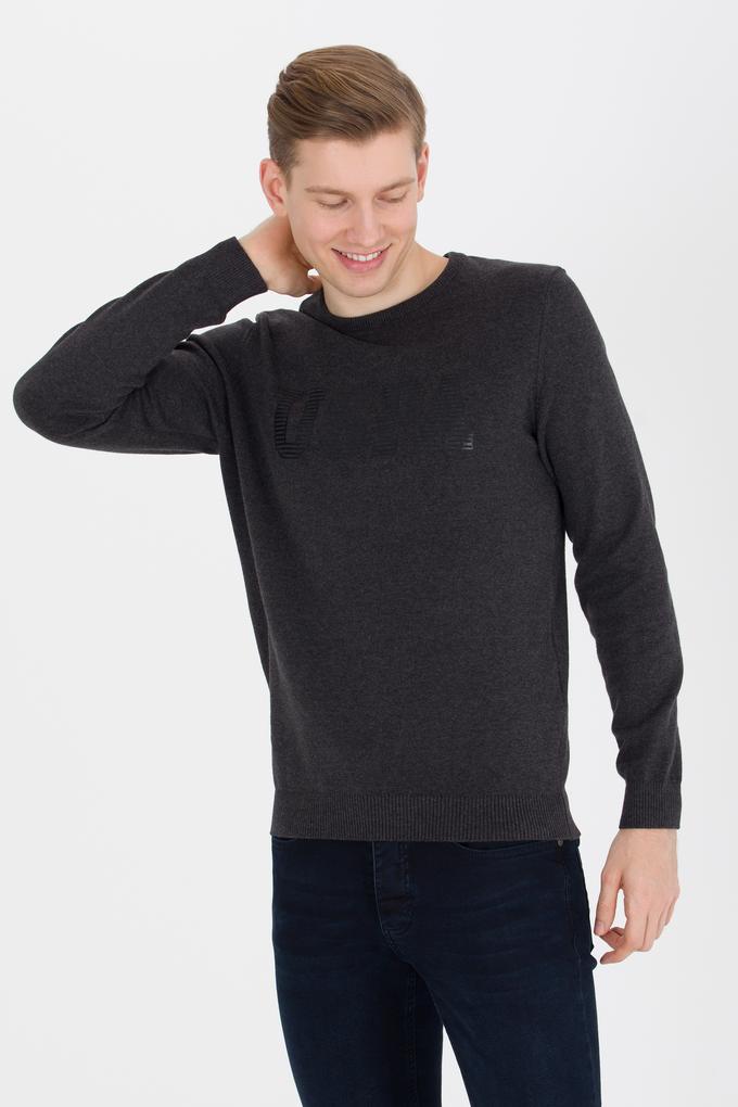 Erkek Antrasit Melanj Bisiklet Yaka Triko Kazak