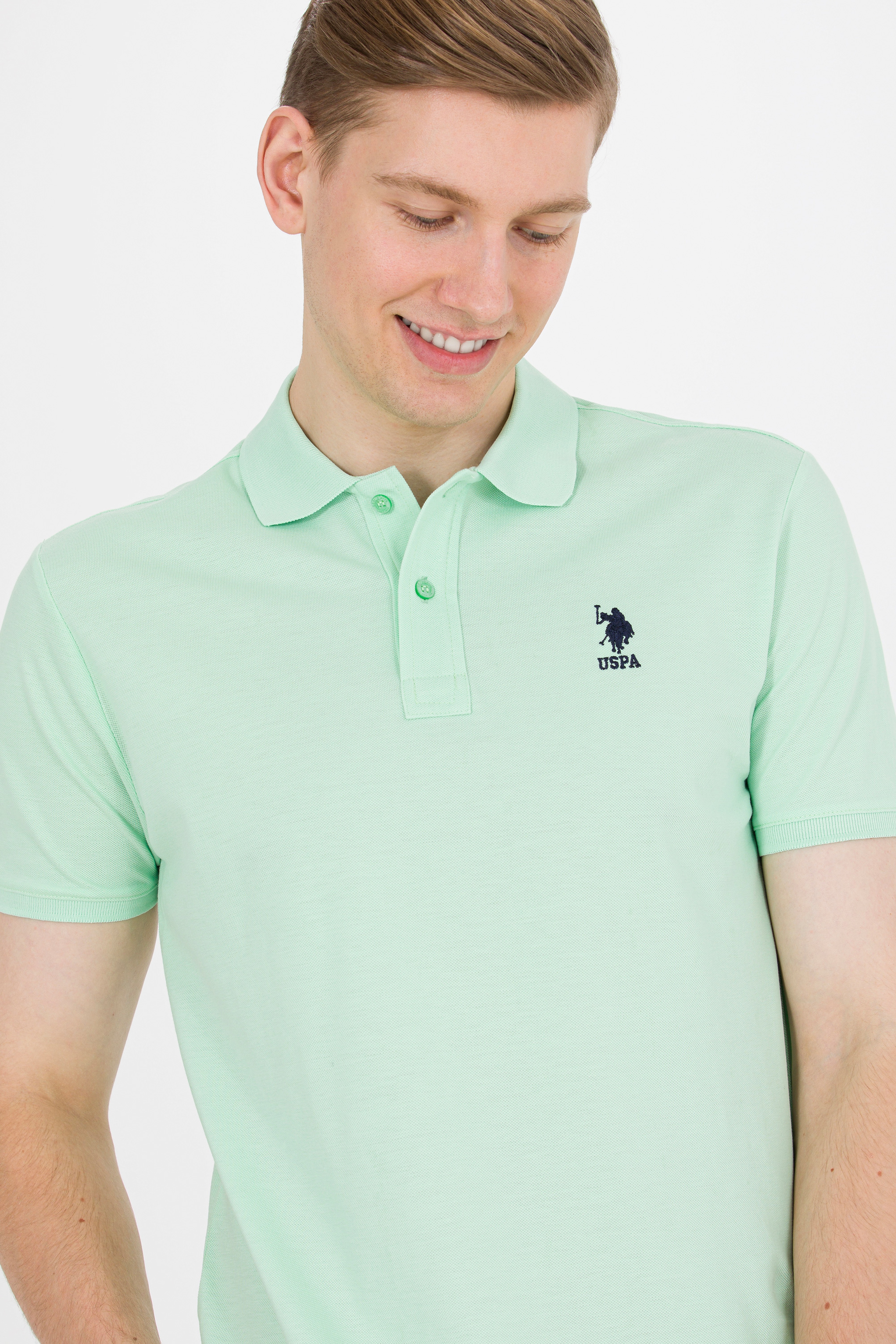 Erkek Mint Yeşili Basic Polo Yaka Tişört