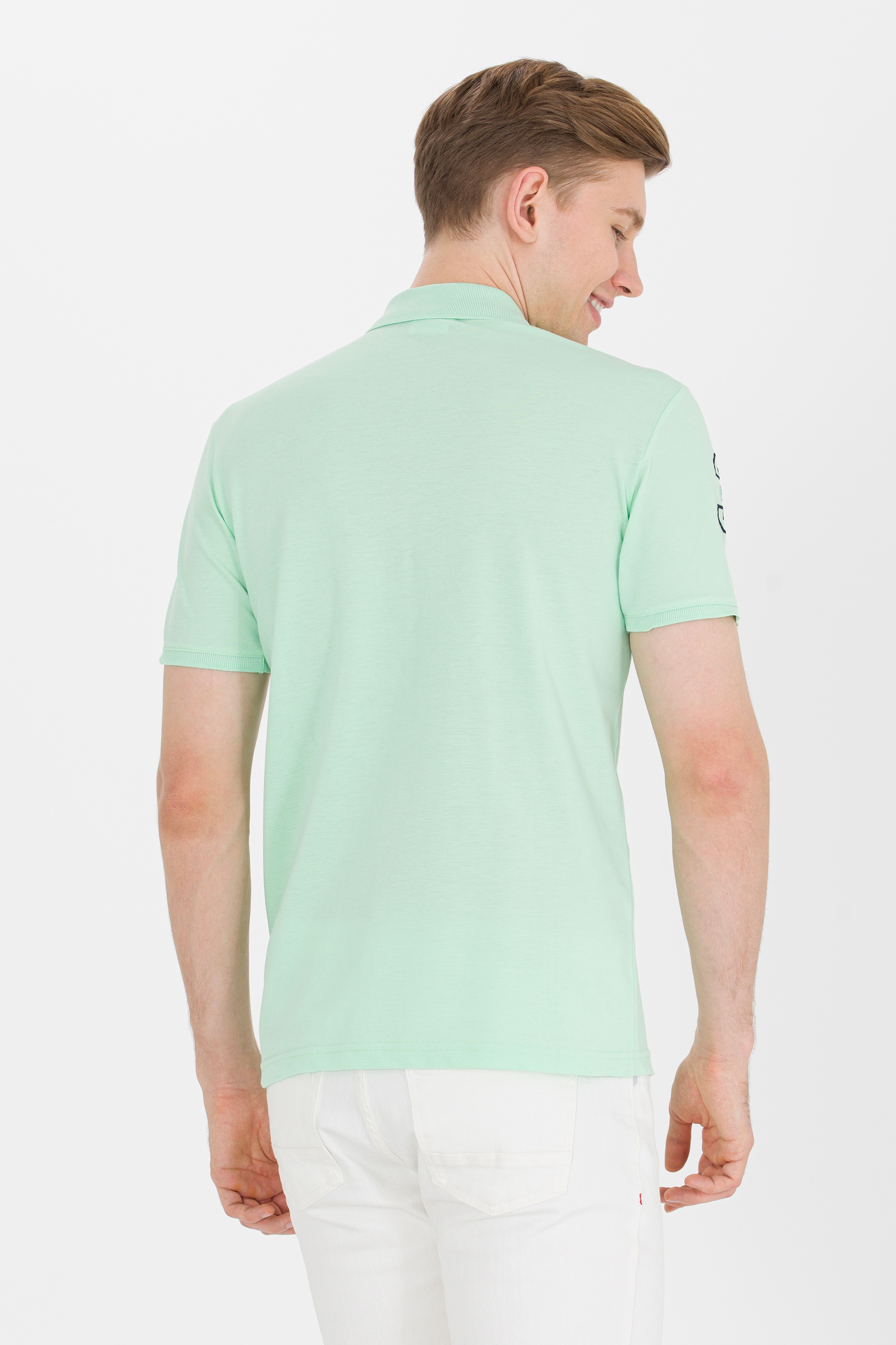 Erkek Mint Yeşili Basic Polo Yaka Tişört - Image 5
